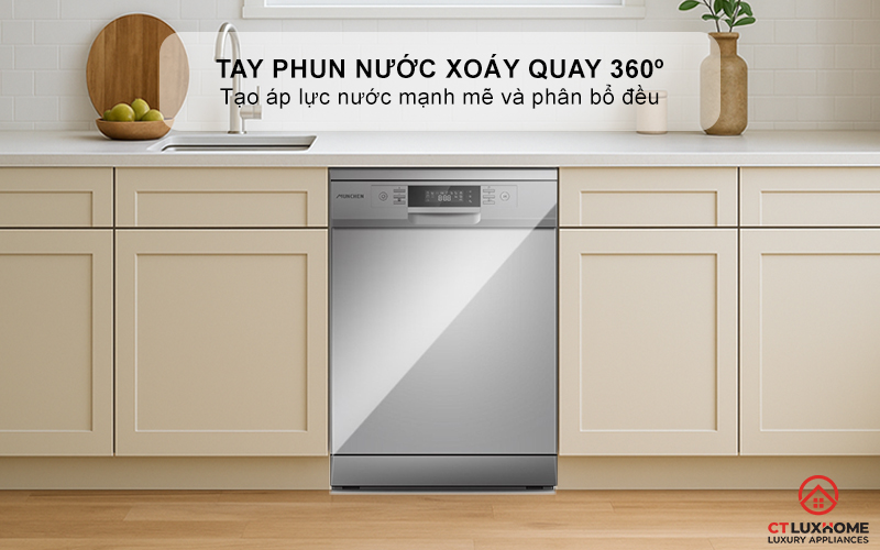 Tay phun nước xoáy thế hệ mới quay 360º - rửa sạch toàn diện
