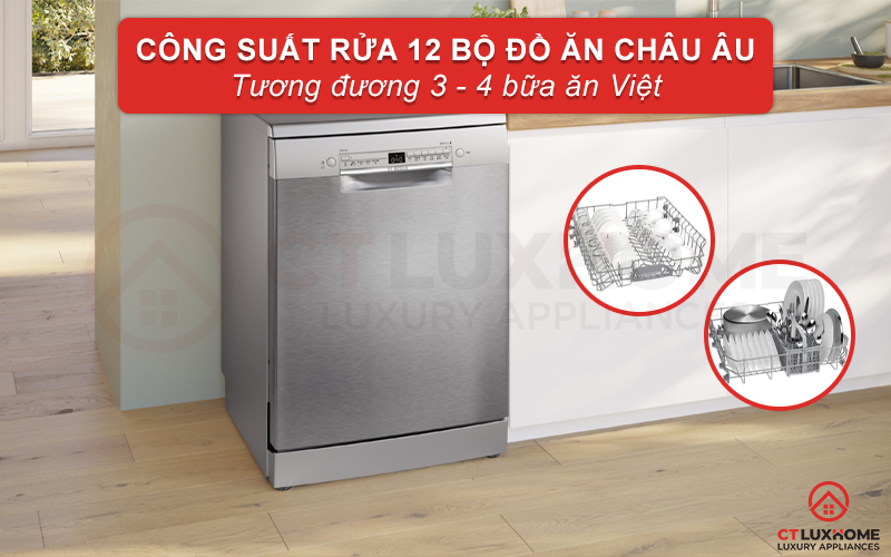 MÁY RỬA BÁT ĐỘC LẬP BOSCH SMS2ITI41G SERIE 2 12 BỘ 3