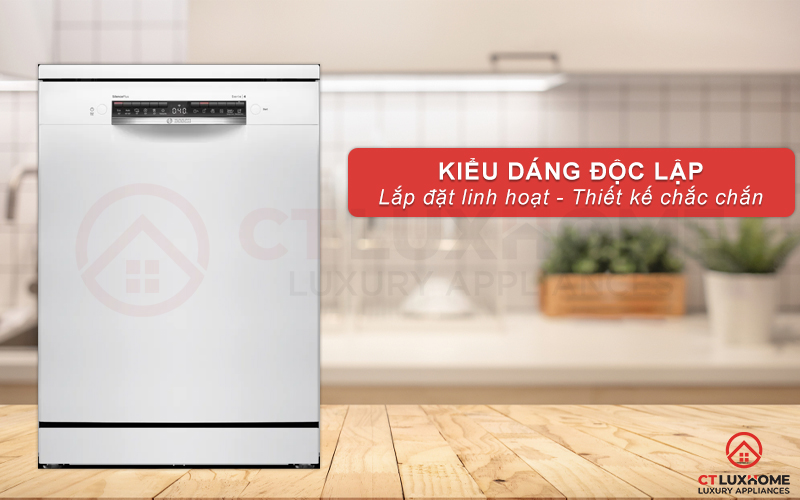 MÁY RỬA BÁT BOSCH ĐỘC LẬP SMS4ECW14E SERIE 4 SẤY HÉ CỬA 1