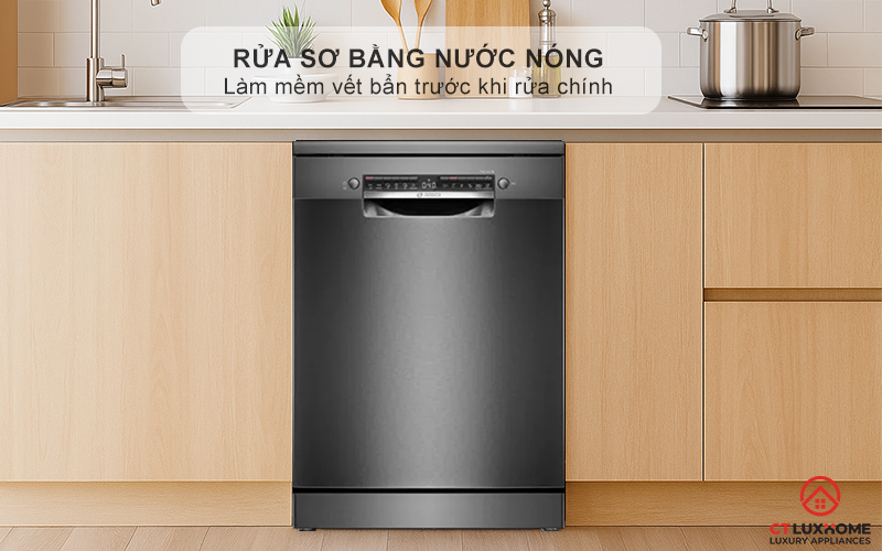 Tính năng rửa sơ bằng nước nóng thích hợp làm mềm vết bẩn trước khi rửa chính