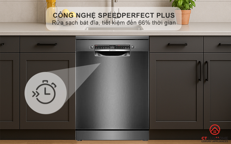 Giảm thời gian rửa, bát đĩa sạch hoàn hảo với tính năng SpeedPerfect+