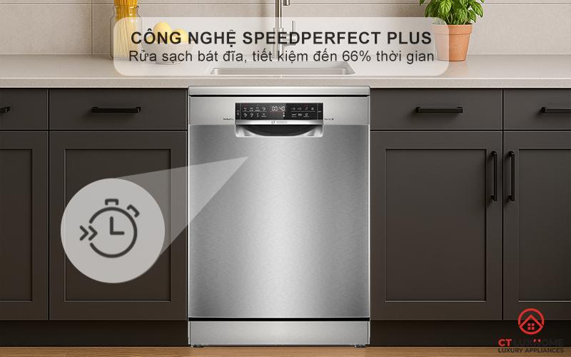 Giảm thời gian rửa, bát đĩa sạch hoàn hảo với tính năng SpeedPerfect+