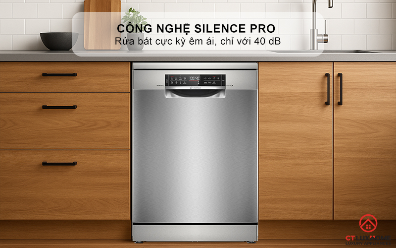 Rửa bát cực kỳ êm ái với công nghệ Silence Pro