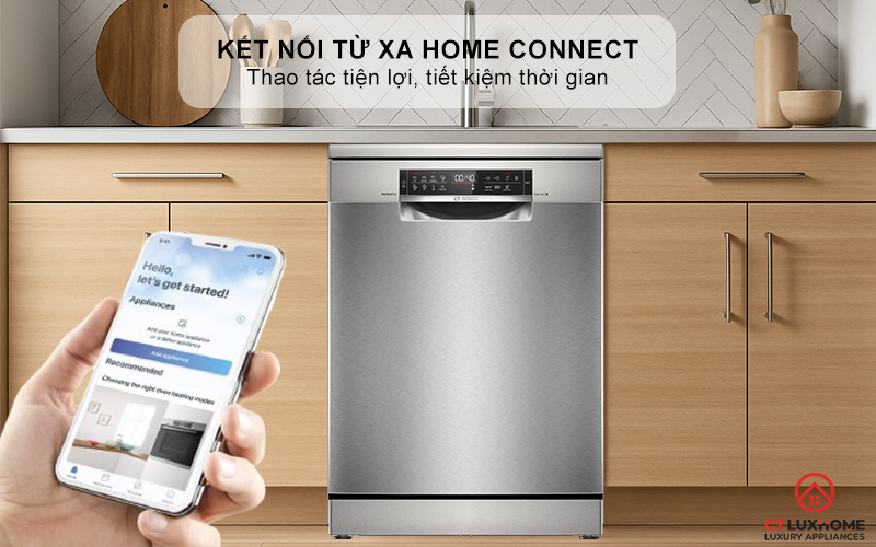 Kết nối từ xa “Home connect” giúp thao tác tiện lợi, tiết kiệm thời gian