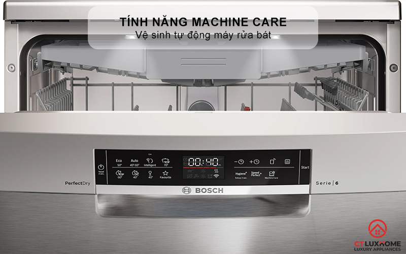 Tính năng Machine Care vệ sinh tự động máy rửa bát