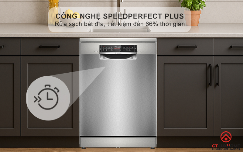 Giảm thời gian rửa, bát đĩa sạch hoàn hảo với tính năng SpeedPerfect+