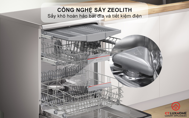 MÁY RỬA BÁT ĐỘC LẬP BOSCH SMS6ZCI10E SERIE 6 SẤY ZEOLITH PERFECTDRY 7