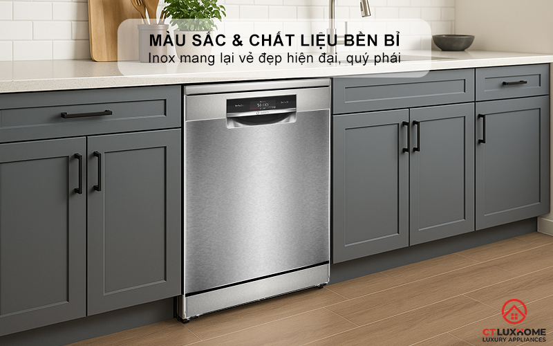 Màu sắc và chất liệu Inox mang lại vẻ đẹp hiện đại, quý phái