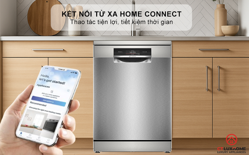 Kết nối từ xa “Home connect” giúp thao tác tiện lợi, tiết kiệm thời gian