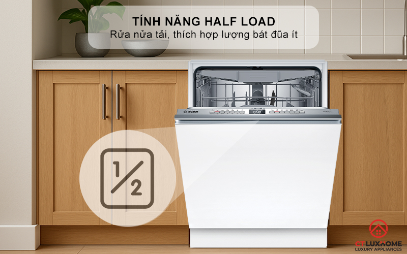 Tính năng rửa nửa tải HalfLoad sử dụng khi lượng bát đĩa ít
