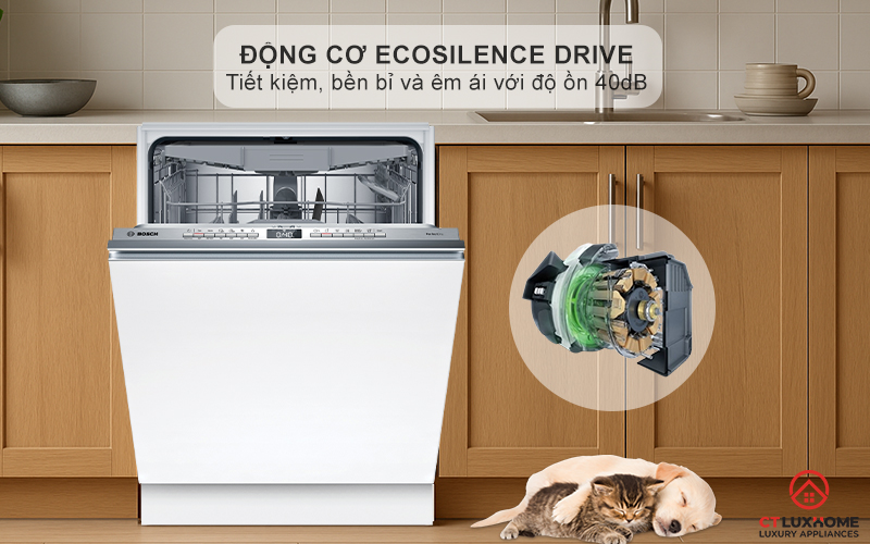 Động cơ EcoSilence Drive giúp rửa êm ái, không gây tiếng ồn