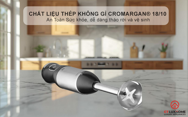 Chất liệu thép không gỉ Cromargan® 18/10 - An toàn với máy rửa bát