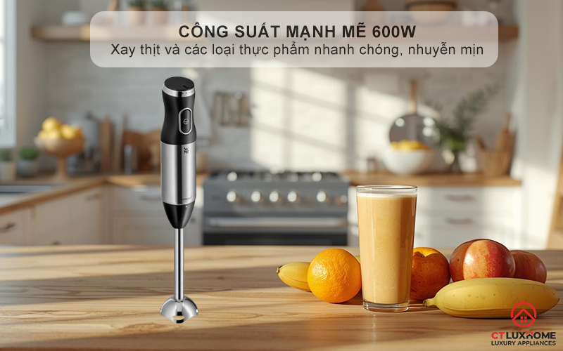 Công suất  mạnh mẽ 600W - Xay thực phẩm mềm tươi ngon hoàn hảo