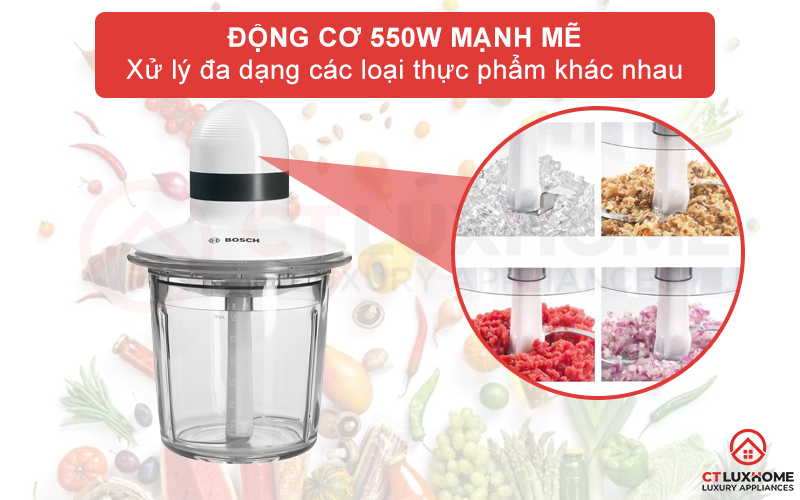 MÁY XAY THỊT BOSCH MMR15A1 550W MÀU TRẮNG 3