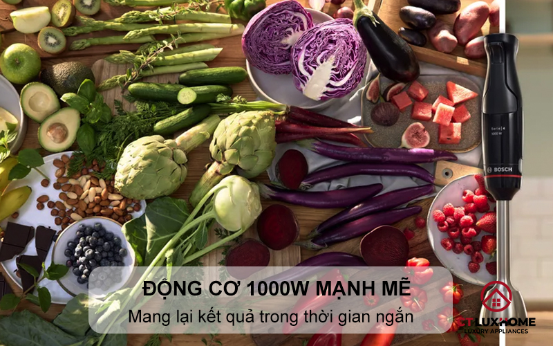 Động cơ 1000W mạnh mẽ mang lại kết quả trong thời gian ngắn