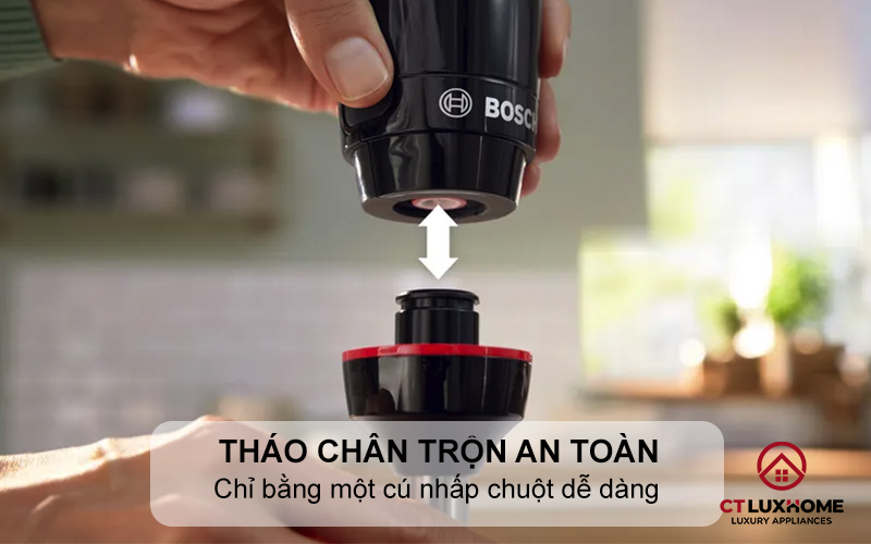Tháo chân trộn an toàn chỉ bằng một cú nhấp chuột dễ dàng