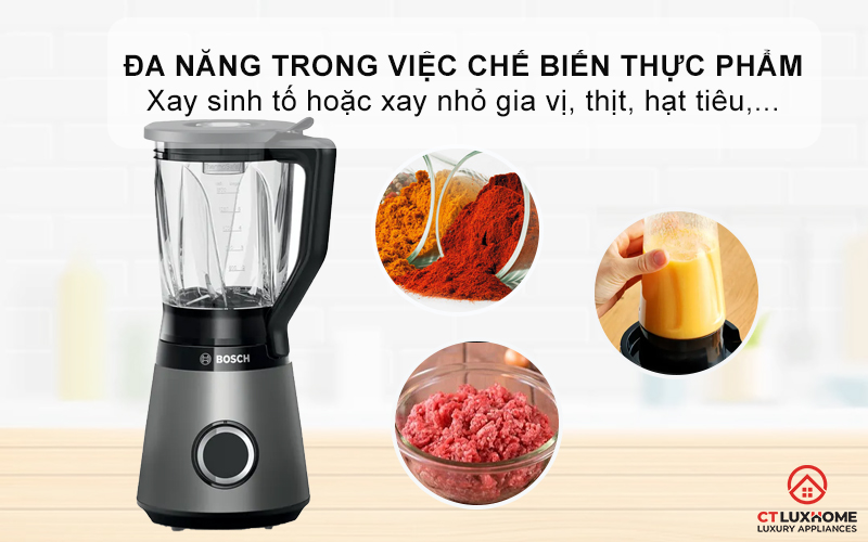 MÁY XAY SINH TỐ BOSCH MMB6177S SERIE 4 1200W 7