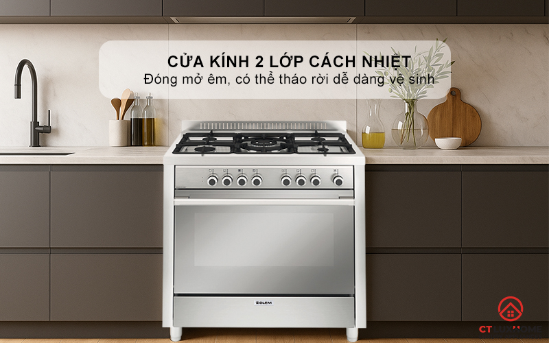  BẾP GAS KẾT HỢP LÒ NƯỚNG MQB612VI  ROSIERES 90CM 6