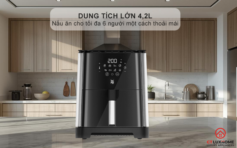 Dung tích lớn 4,2L - Nấu ăn cho tối đa 6 người