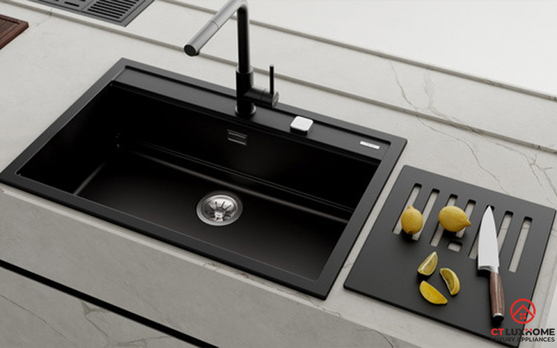 CHẬU ĐÁ LẮP NỔI 1 HỐ RỬA NOVA 80 WS-TG 1B   NOVA80WSTG1B 1