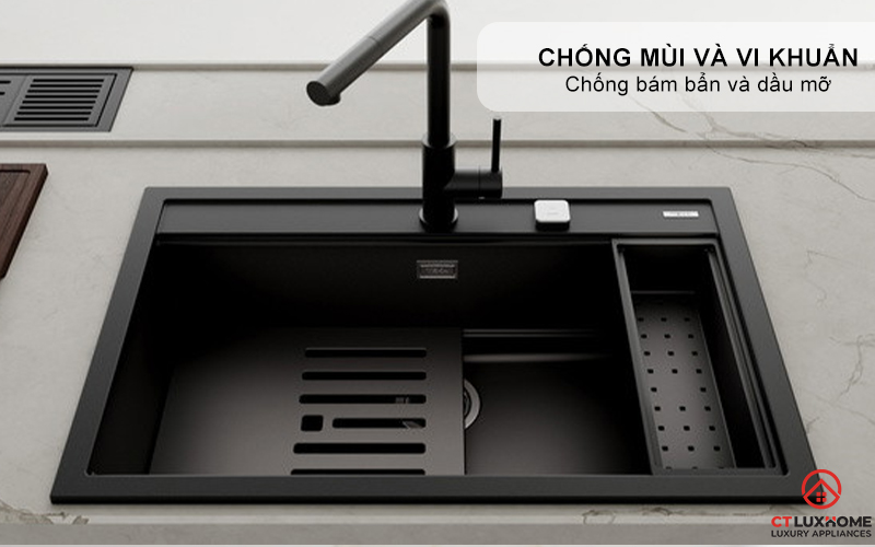 CHẬU ĐÁ LẮP NỔI 1 HỐ RỬA NOVA 80 WS-TG 1B   NOVA80WSTG1B 6