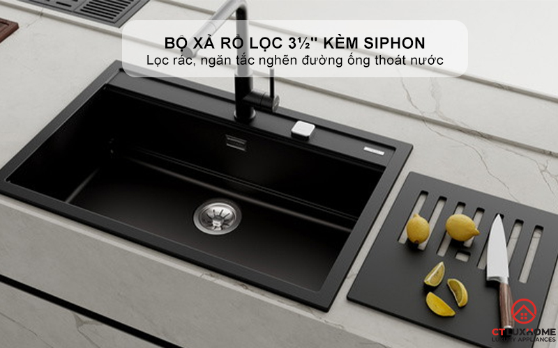 CHẬU ĐÁ LẮP NỔI 1 HỐ RỬA NOVA 80 WS-TG 1B   NOVA80WSTG1B 7