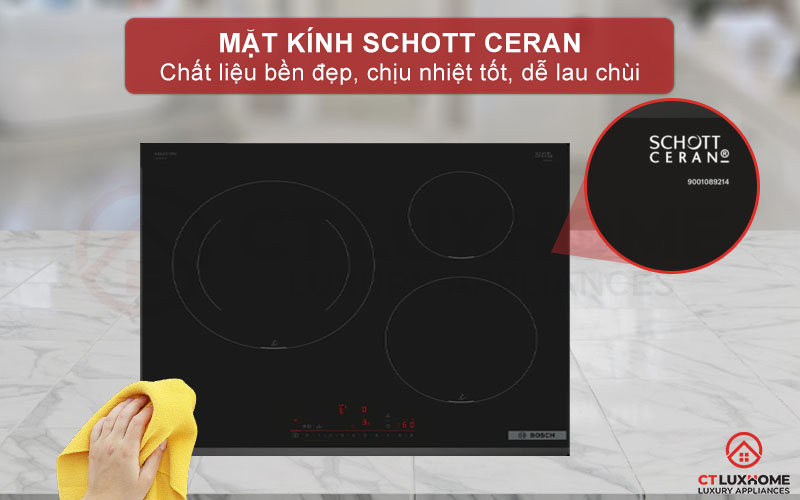 Mặt kính gốm thủy tinh Schott Ceran cao cấp, bền bỉ