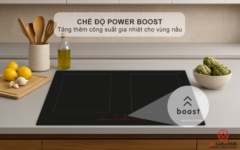 Nấu nướng nhanh chóng với chức năng gia nhiệt nhanh Power Boost