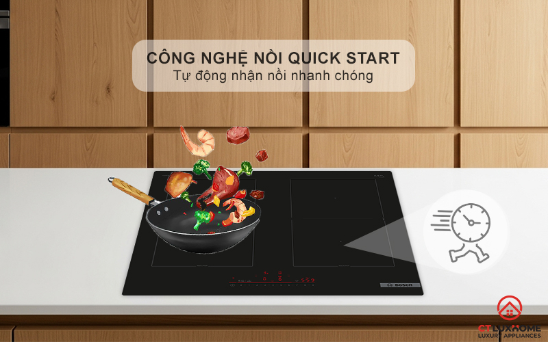 Công nghệ QuickStart tự động nhận nồi, bắt đầu nấu nướng nhanh chóng