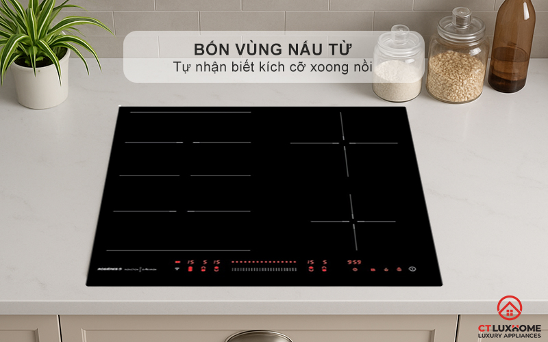 BẾP TỪ KHÔNG GIỚI HẠN VÙNG NẤU ROSIERES RES63E 7200W MÀU ĐEN 5