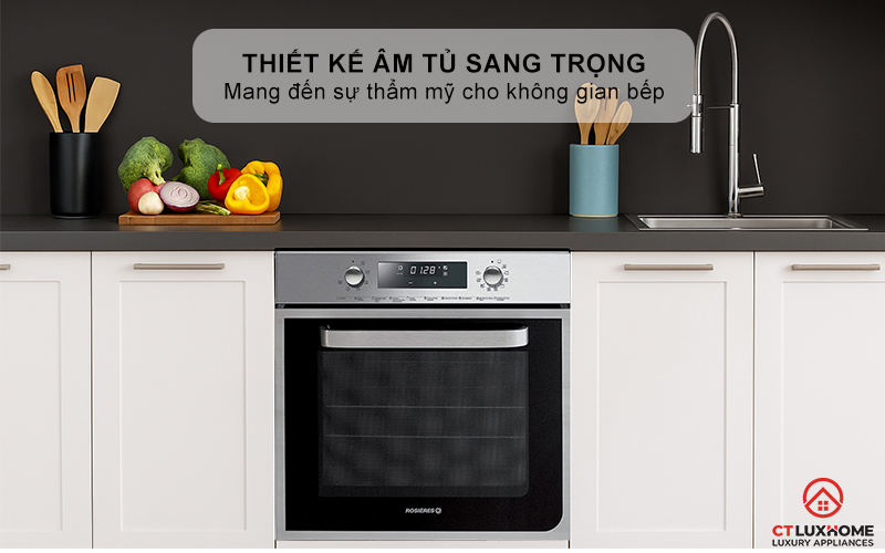 LÒ NƯỚNG ÂM TỦ ROSIERES RF4620IN 58 LÍT MÀU ĐEN 1