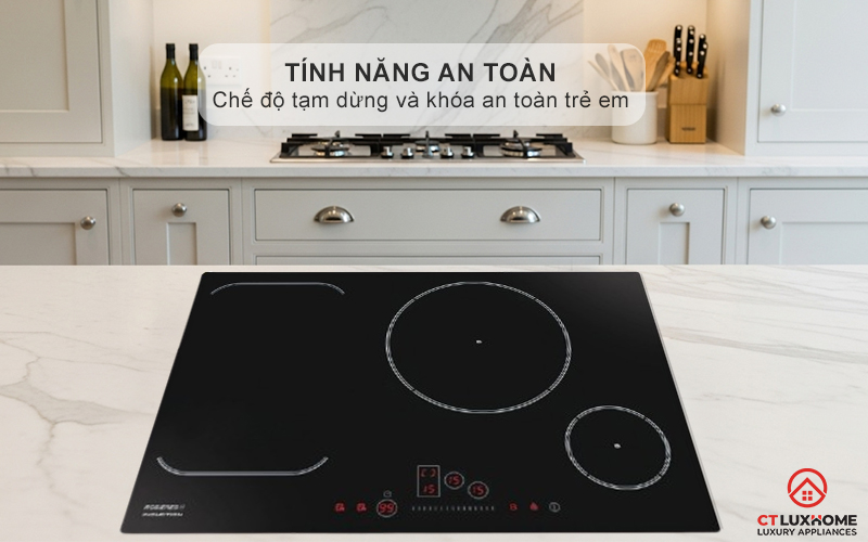 BẾP TỪ KHÔNG GIỚI HẠN 3 VÙNG NẤU ROSIERES RFI802 7200W MÀU ĐEN 11