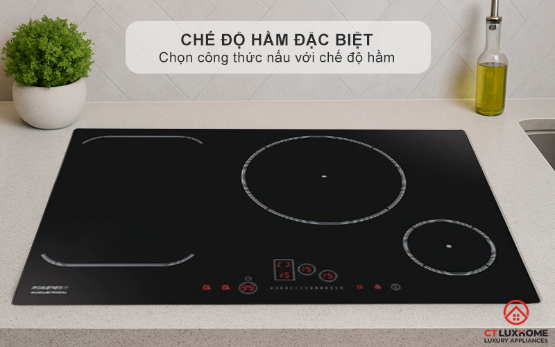 BẾP TỪ KHÔNG GIỚI HẠN 3 VÙNG NẤU ROSIERES RFI802 7200W MÀU ĐEN 3