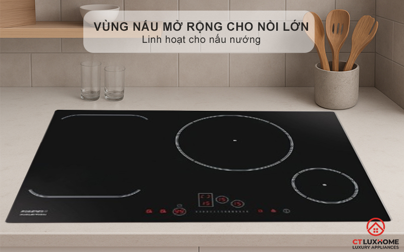 BẾP TỪ KHÔNG GIỚI HẠN 3 VÙNG NẤU ROSIERES RFI802 7200W MÀU ĐEN 12