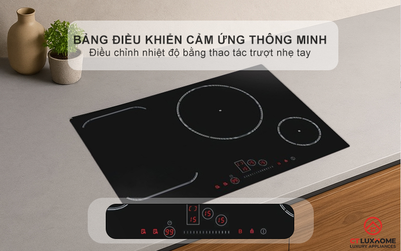 BẾP TỪ KHÔNG GIỚI HẠN 3 VÙNG NẤU ROSIERES RFI802 7200W MÀU ĐEN 5