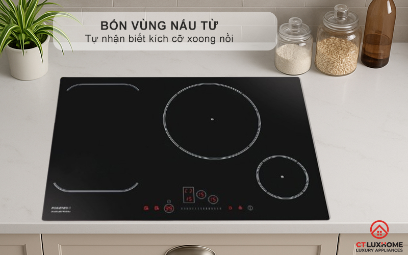 BẾP TỪ KHÔNG GIỚI HẠN 3 VÙNG NẤU ROSIERES RFI802 7200W MÀU ĐEN 6