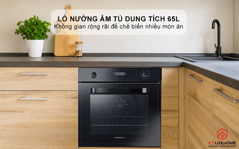 LÒ NƯỚNG ÂM TỦ ROSIERES  RFN3151PN/E 65 LÍT MÀU ĐEN RFN3151PNE 2