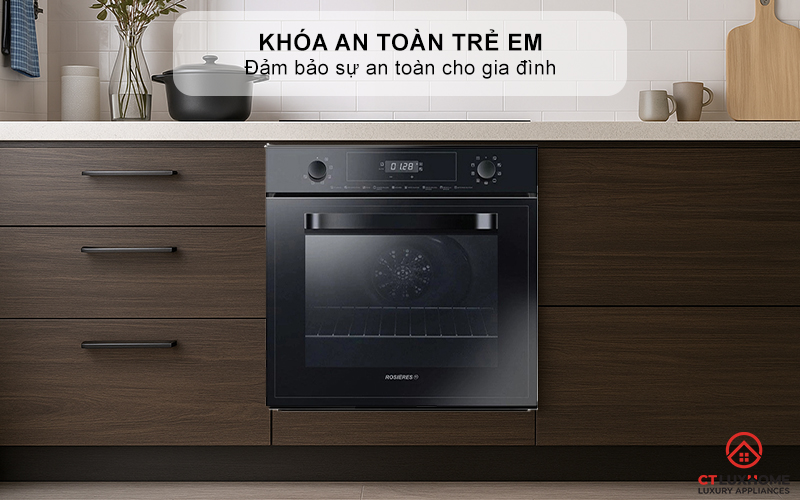 LÒ NƯỚNG ÂM TỦ ROSIERES  RFN3151PN/E 65 LÍT MÀU ĐEN RFN3151PNE 9