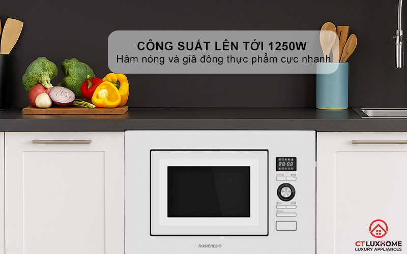 LÒ VI SÓNG ÂM TỦ ROSIERES RMG20/1RB 20 LÍT MÀU TRẮNG RMG201RB 3