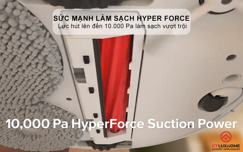 Sức mạnh làm sạch Hyper Force với lực hút 10.000 Pa