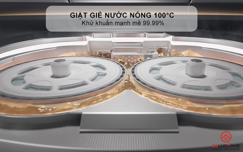 Giặt giẻ nước nóng 100°C: Khử khuẩn tận gốc