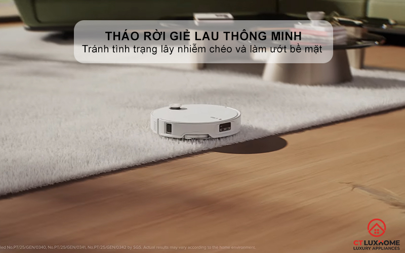 Tính năng tháo rời giẻ lau thông minh