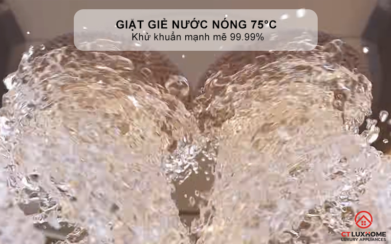 Giặt giẻ lau bằng nước nóng 75°C