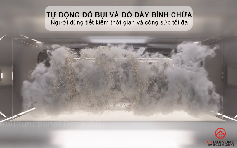 Tự động đổ bụi và đổ đầy bình chứa