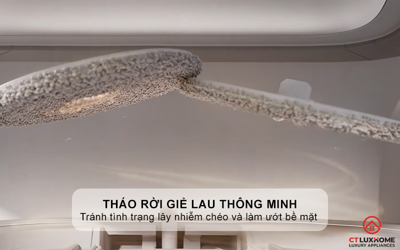 Tính năng tháo rời giẻ lau thông minh