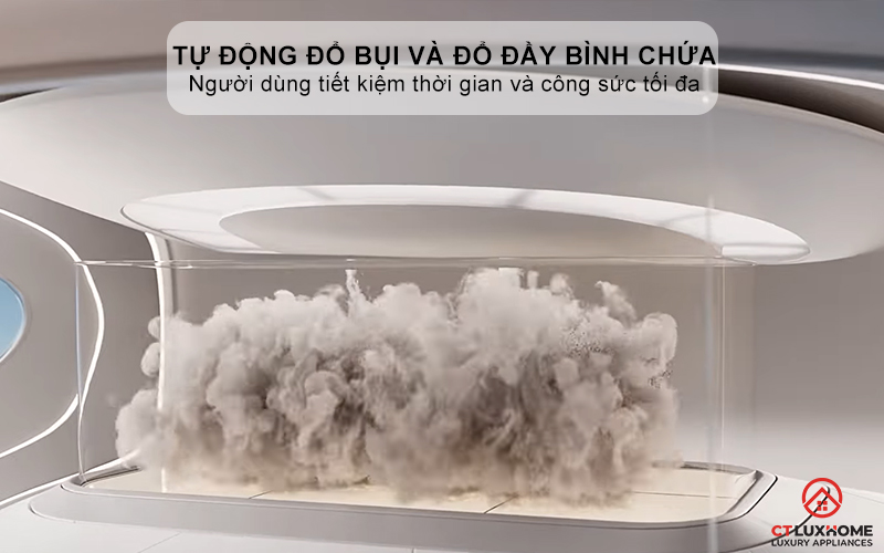 Tự động đổ bụi và đổ đầy bình chứa