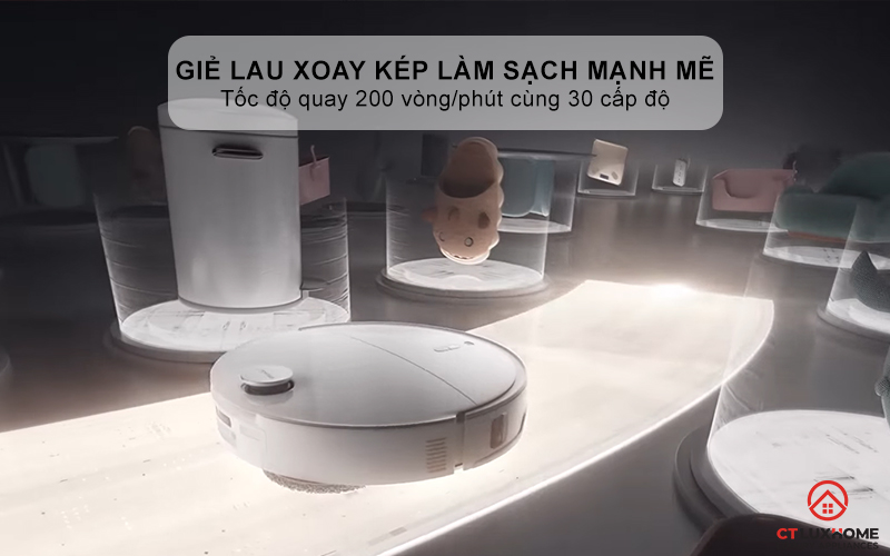 Giẻ lau xoay kép làm sạch mạnh mẽ