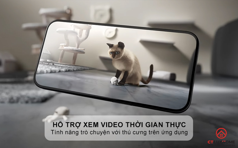 Hỗ trợ xem video thời gian thực và trò chuyện với thú cưng