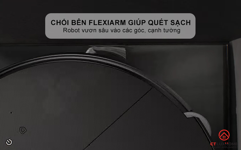 Chổi bên và giẻ lau FlexiArm giúp quét sạch các góc khó tiếp cận