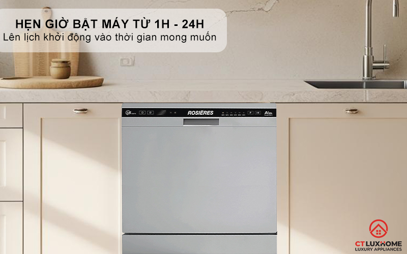 MÁY RỬA BÁT MINI 8 BỘ ROSIERES RDCP 8S-04 RDCP8S04 12